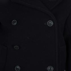 Pre Owned معطف رالف لورين صوف أزرق كحلي بصفي أزرار سنتين