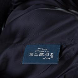 Pre Owned معطف رالف لورين صوف أزرق كحلي بصفي أزرار سنت ين