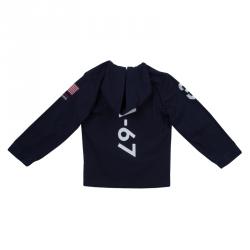 Pre Owned Polo Ralph Lauren Navy Blue Logo Embroidered Hooded Jacket 8 Yrs