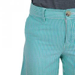 Pre Owned Polo By Ralph Lauren Green Seersucker Striped Bermuda Shorts 5 Yrs