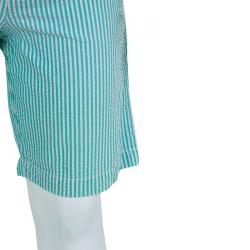 Pre Owned Polo By Ralph Lauren Green Seersucker Striped Bermuda Shorts 5 Yrs