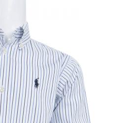 مملوكة مسبقًا Ralph Lauren Striped Cotton Long Sleeve Button Front Shirt 5 Yrs