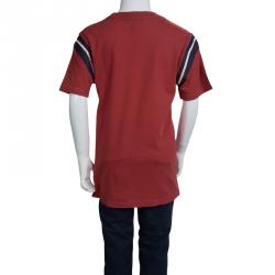 Pre Owned Polo By Ralph Lauren Red Printed Crew Neck T-Shirt 8 Yrs