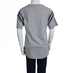 Pre Owned تي شيرت بولو باي رالف لورين رقبة مستديرة مطبوع رصاصي 8 سنوات