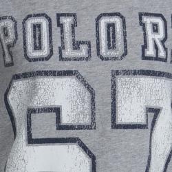 Pre Owned تي شيرت بولو باي رالف لورين رقبة مستديرة مطبوع رصاصي 8 سنوات