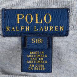Pre Owned تي شيرت بولو باي رالف لورين رقبة مستديرة مطبوع رصاصي 8 سنوات