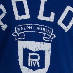 Pre Owned تي شيرت بولو باي رالف لورين رقبة مستديرة مطبوع أزرق 8 سنوات