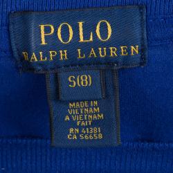 Pre Owned تي شيرت بولو باي رالف لورين رقبة مستديرة مطبوع أزرق 8 سنوات