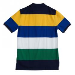 Pre Owned Polo by Ralph Lauren Colorblock Striped Polo T-Shirt 14-16 Yrs