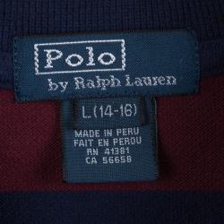 Pre Owned Polo by Ralph Lauren Striped Polo T-Shirt 14-16 Yrs