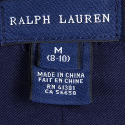 Pre Owned جاكيت بليزر رالف لورين قطن أزرق كحلي بياقة 8-10 سنوات