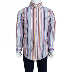 Pre Owned Ralph Lauren Multicolor Striped Button Down Long Sleeve Shirt 4 Yrs