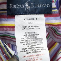 Pre Owned Ralph Lauren Multicolor Striped Button Down Long Sleeve Shirt 4 Yrs