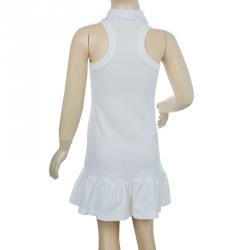 Pre Owned Ralph Lauren White Knit Eyelet Embroidered Collar Detail Sleeveless Dress 5 Yrs