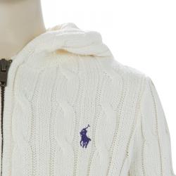 Pre Owned Ralph Lauren White Cable Knit Hoodie 5 Yrs