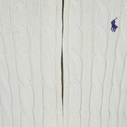 Pre Owned Ralph Lauren White Cable Knit Hoodie 5 Yrs