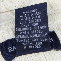 Pre Owned Ralph Lauren White Cable Knit Hoodie 5 Yrs