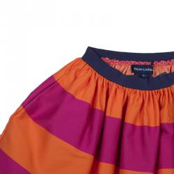 Pre Owned Ralph Lauren Orange and Pink Striped Skirt 6 Yrs