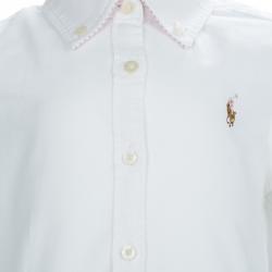 Pre Owned Ralph Lauren White Long Sleeve Button Down Cotton Shirt 4 Yrs