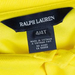 Pre Owned Ralph Lauren Yellow Polo T-Shirt 4 Yrs