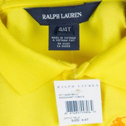 Pre Owned Ralph Lauren Yellow Polo T-Shirt 4 Yrs