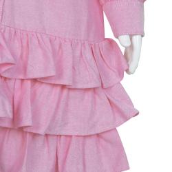مملوكة مسبقًا Ralph Lauren Pink Tiered Ruffle Bottom Shirt Dress 6 Yrs