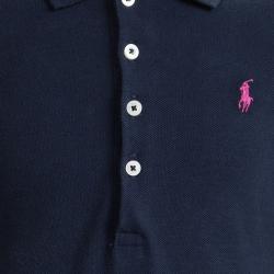 Pre Owned Ralph Lauren Navy Blue Long Sleeve Ruffle Bottom Polo T-Shirt Dress 5 Yrs