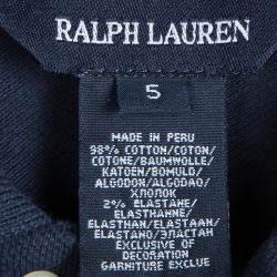Pre Owned Ralph Lauren Navy Blue Long Sleeve Ruffle Bottom Polo T-Shirt Dress 5 Yrs