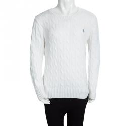 مملوكة مسبقًا بلوفر بولو باي رالف لورين تريكو أبيض 8 سنوات