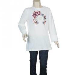 Roberto Cavalli Angels White Horseshoe Graphic Long Sleeve T-shirt 10 Yrs