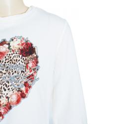 Roberto Cavalli Angels Cream Heart Logo Print Long Sleeve Tshirt 10 Yrs