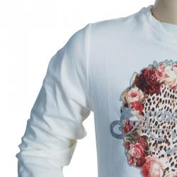 Roberto Cavalli Angels Cream Heart Logo Print Long Sleeve Tshirt 10 Yrs