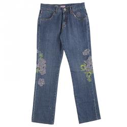Roberto Cavalli Angels Embroidered Floral Applique Jeans 12Y