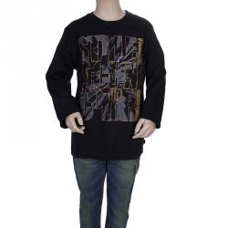  Roberto Cavalli Devils Black Rubber Graphic Print Long Sleeve Tshirt 8 Yrs