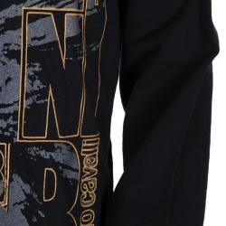  Roberto Cavalli Devils Black Rubber Graphic Print Long Sleeve Tshirt 8 Yrs