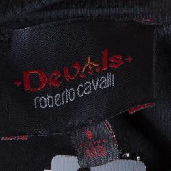  Roberto Cavalli Devils Black Rubber Graphic Print Long Sleeve Tshirt 8 Yrs