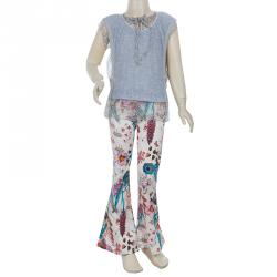 Pre Owned Roberto Cavalli Multicolor Floral Print Jeans 6 Yrs