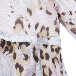 Pre Owned Roberto Cavalli Leopard Print Long Sleeve Peplum Shirt 4 Yrs