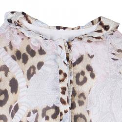 Pre Owned Roberto Cavalli Leopard Print Long Sleeve Peplum Shirt 4 Yrs