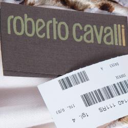 Pre Owned Roberto Cavalli Leopard Print Long Sleeve Peplum Shirt 4 Yrs