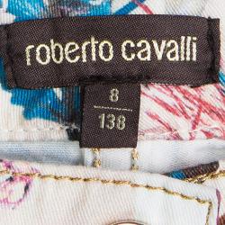 Pre Owned Roberto Cavalli Multicolor Floral Printed Flared Bottom Pants 8 Yrs