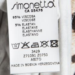 مملوكة مسبقًا فستان روبرتو كافالي جيرسيه بني نقشة الفهد بفيونكة مزينة حافة مكشكشة 6 سنوات