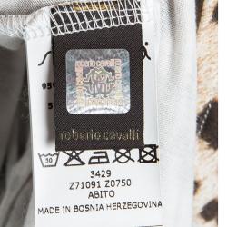 مملوكة مسبقًا فس تان روبرتو كافالي جيرسيه بني نقشة الفهد بفيونكة مزينة حافة مكشكشة 6 سنوات