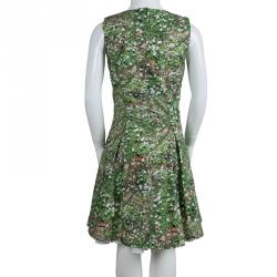 Pre Owned Roma e Toska Green Printed Sleeveless Dress 12 Yrs 