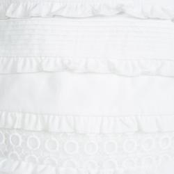 Simonetta White Cotton Lace Trim Ruffle Detail Dress 2 Yrs