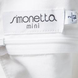 Simonetta White Cotton Lace Trim Ruffle Detail Dress 2 Yrs