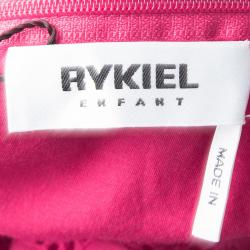 Pre Owned Rykiel Enfant Pink Eyelet Embroidered Floral Applique Detail Dress 10 Yrs