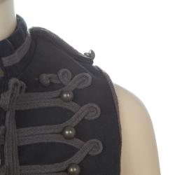 Pre Owned معطف ستيلا مكارتني كيدز ميليتري بلا أكمام  رصاصي قصير 6 سنوات