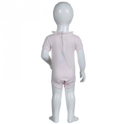 Tartine Et Chocolat Pale Pink Cotton Jersey Ruffle Detail Romper 1 Yr