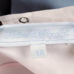 Tartine Et Chocolat Pale Pink Cotton Jersey Ruffle Detail Romper 1 Yr